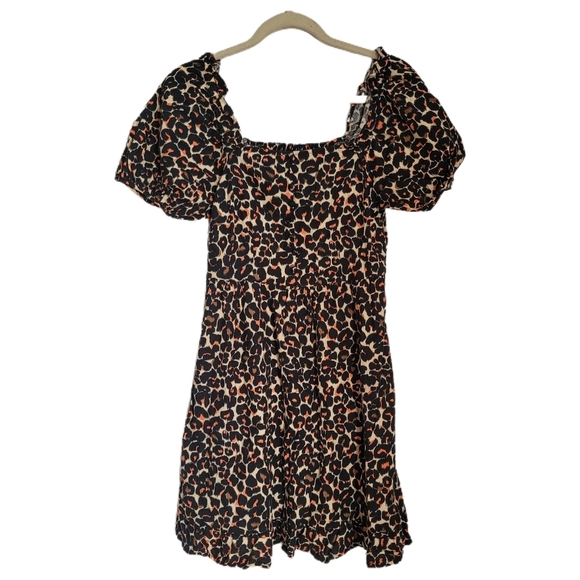Who What Wear Dress Womens XS Leopard Print Short Sleeve - Picture 3 of 10